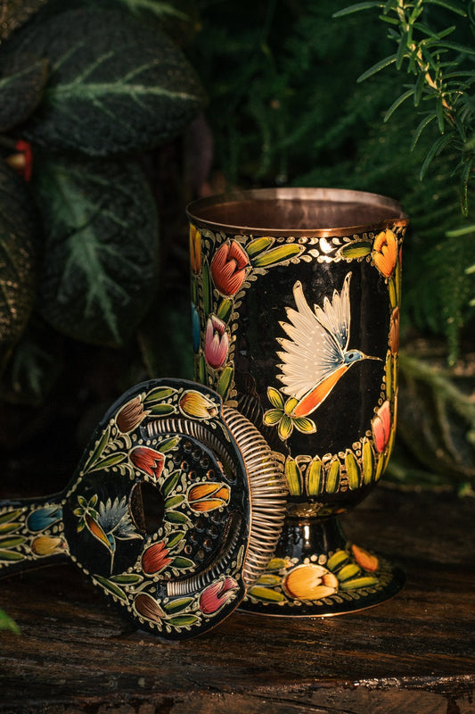 Mixing Glass Hand Painted Tulipanes 052