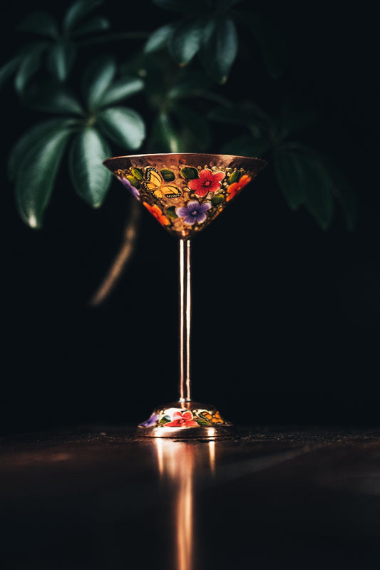 Hand Painted Martini Flores 094