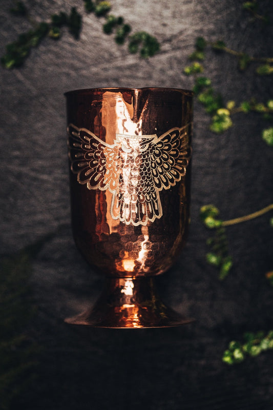 Mixing Glass Silver Engraved Buho 119