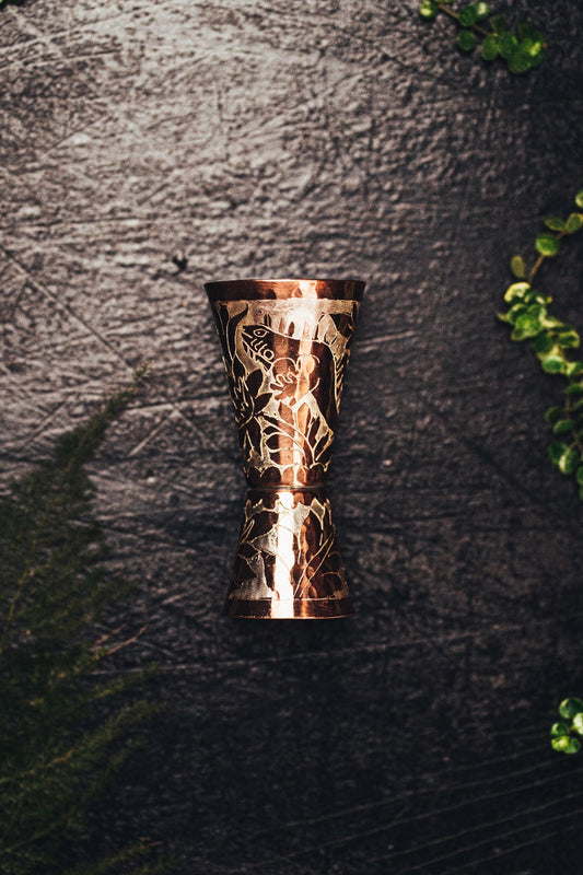 Jigger Silver Engraved Iguana 116