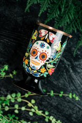 Mixing Glass Hand Painted Calavera 069