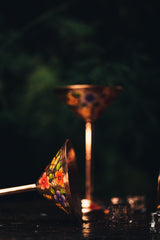 Hand Painted Martini Flores 094