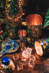 Hand Painted Set Colibrí Azul 0056