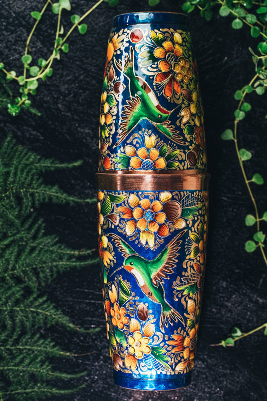 Boston Hand Painted Colibrí Azul 057