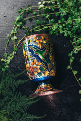 Mixing Glass Hand Painted Colibrí Azul 061