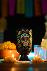 Mixing Glass Hand Painted Calavera 069