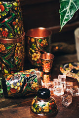 Hand Painted Set Colibrí Negro 0074