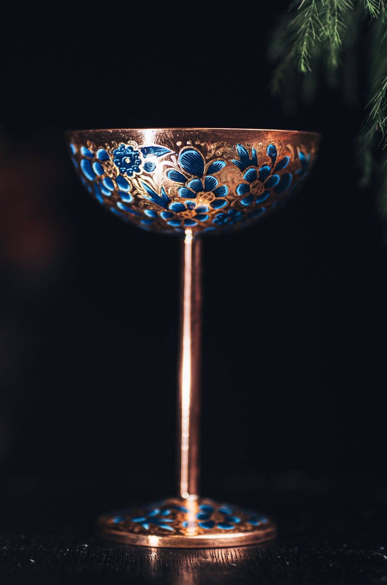 Coupe Martini - Flores Azul 185