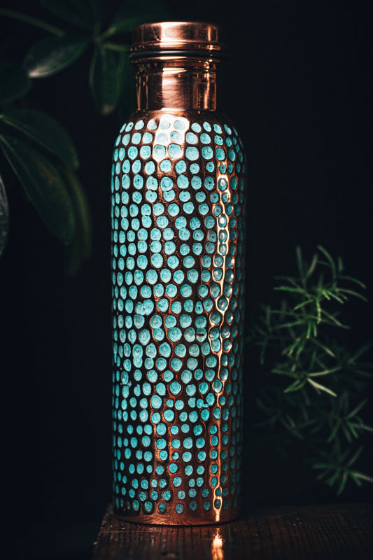 Water Bottle Hand Hammered Verde 101
