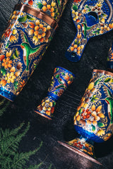 Jigger Hand Painted Colibrí Azul 059