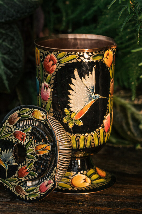 Mixing Glass Hand Painted Tulipanes 052