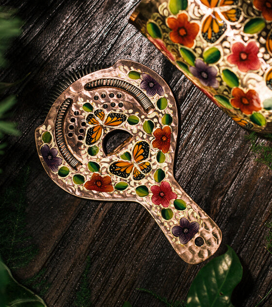 Strainer Hand Painted Mariposa 047