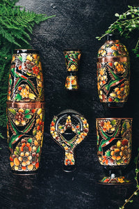 Hand Painted Set Colibrí Negro 074