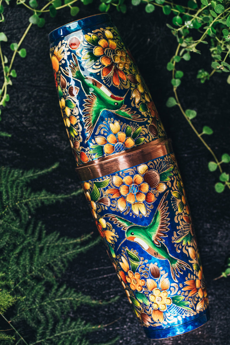 Boston Hand Painted Colibrí Azul 057