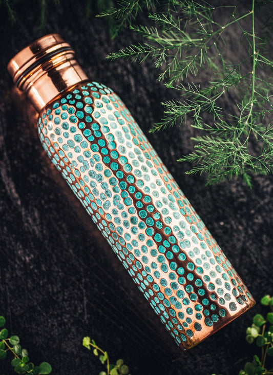 Water Bottle Hand Hammered Verde 101